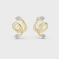 Elara Diamond Swirl Stud Earrings