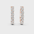 Double Row Marquise Diamond Hoop Earrings