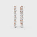 Alternating Marquise & Round Diamond Inside-Out Hoop Earrings