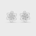 Elara Diamond Flower Stud Earrings