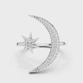 Celestine Moon and Star Diamond Ring