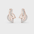 Elara Diamond Leaf Stud Earrings