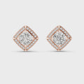 Aurelia Round Brilliant Diamond Cushion Halo Stud Earrings