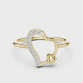 Amorette Diamond Heart & Bow Ring
