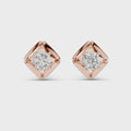 Seren Round Brilliant Diamond Sculpted Four-Petal Stud Earrings