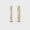 Bezel Halo Diamond Inside-Out Hoop Earrings