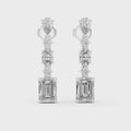Emerald Cascade Diamond Drop Earrings