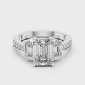 Elowen Emerald Three-Stone Diamond Ring