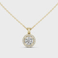 Celeste Round Brilliant Diamond Halo Pendant