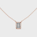 Varelle Emerald Cut Diamond Bezel Pendant