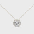 Celestia Round Diamond Halo Pendant