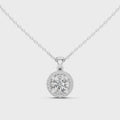 Celeste Round Brilliant Diamond Halo Pendant