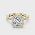 Aurelia Princess Cut Halo Diamond Ring