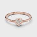 Amorette Three Diamond Heart Ring