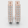 Double Row Pavé Diamond Huggie Earrings