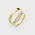 Elara V-Shaped Diamond Wedding Band Set