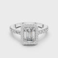 Aurelia Emerald Diamond Halo Ring