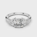 Seraphina Cushion & Trillion Three Stone Diamond Ring
