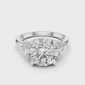 Seraphina Round Brilliant & Marquise Diamond Three Stone Ring
