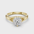 Valeria Round Brilliant Diamond Sculpted Split-Shank Solitaire Ring