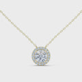 Celestia Round Diamond Halo Pendant