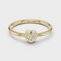 Amorette Three Diamond Heart Ring