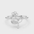 Florielle Diamond Flower & Leaf Ring