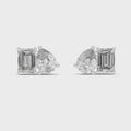 Aurora Emerald & Pear Diamond Stud Earrings