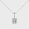 Elara Emerald Cut Diamond Halo Pendant