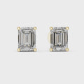 Emerald Cut Diamond Solitaire Stud Earrings