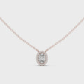Lunelle Oval Diamond Halo Pendant