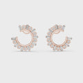 Radiant Halo Diamond Hoop Earrings