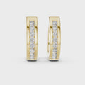 Inset Diamond Huggie Earrings