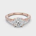 Celeste Three Stone Round & Trillion Diamond Ring