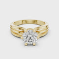 Evelisse Round Brilliant Diamond Triple Split-Shank Solitaire Ring