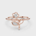 Florielle Diamond Flower & Leaf Ring