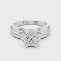 Evelisse Round Brilliant Diamond Triple Split-Shank Solitaire Ring