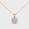Celeste Round Brilliant Diamond Halo Pendant