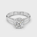 Seralyn Round Brilliant Diamond Sculptural Solitaire Ring