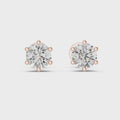 Elara Round Brilliant Diamond Solitaire Stud Earrings