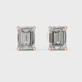 Emerald Cut Diamond Solitaire Stud Earrings