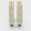Double Row Pavé Diamond Huggie Earrings