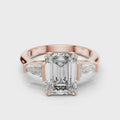 Aurelia Emerald Cut Diamond Three-Stone Ring