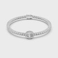 Celeste Halo Oval Diamond Tennis Bracelet