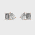 Aurora Emerald & Pear Diamond Stud Earrings