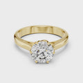 Seralyn Round Brilliant Diamond Sculptural Solitaire Ring
