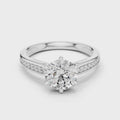Aveline Round Brilliant Diamond Pavé Solitaire Ring