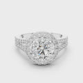 Aurelia Round Diamond Halo Split-Shank Ring
