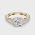 Celeste Three Stone Round & Trillion Diamond Ring