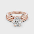Evelisse Round Brilliant Diamond Triple Split-Shank Solitaire Ring